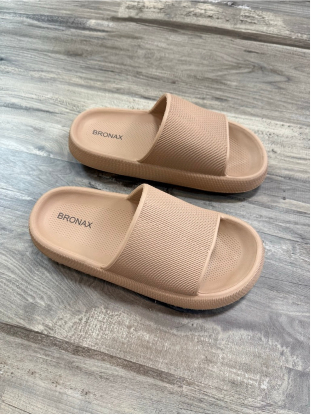 BRONAX Beige Cloud Slides Unisex Cushioned Comfort Sandals Size 8/9 - Picture 3 of 5